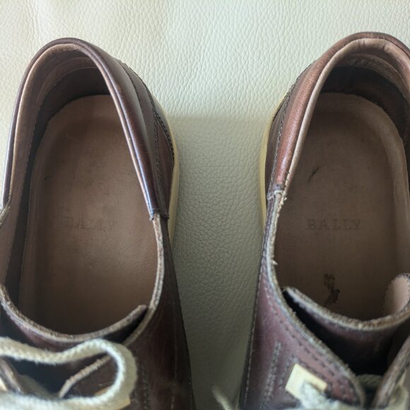 Bally Fiord Brown Leather lace up Loafers Oxfords - Picture 5 of 5